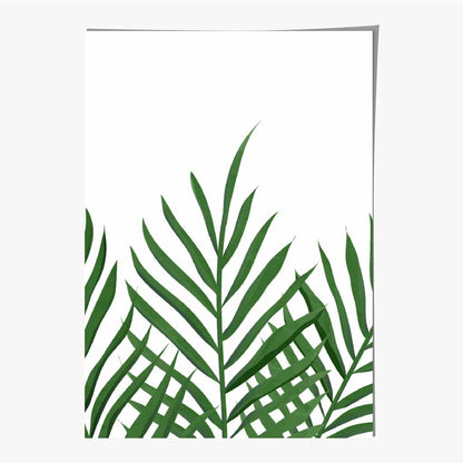 Simple Botanical Green Palms Art Print | Wall Art Plaza