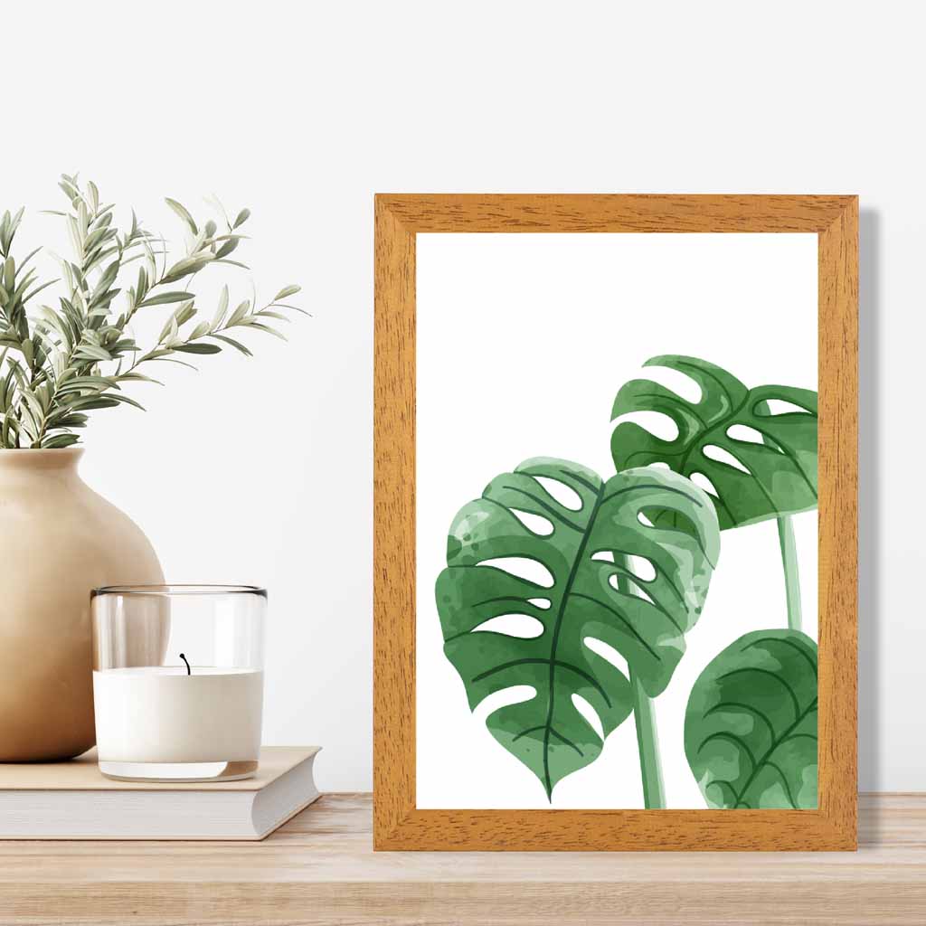 Simple Botanical Green Monstera Art Print | Wall Art Plaza