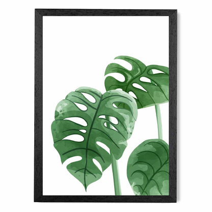 Simple Botanical Green Monstera Art Print | Wall Art Plaza