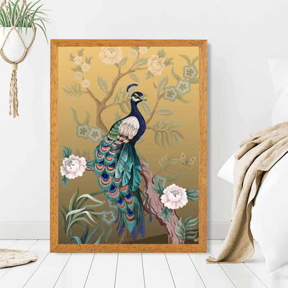 Modern Colourful Japanese Peacock Art Print | Wall Art Plaza