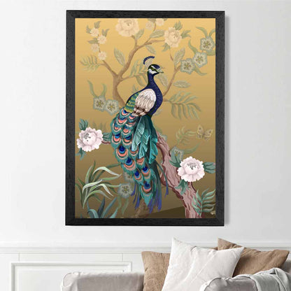 Modern Colourful Japanese Peacock Art Print | Wall Art Plaza