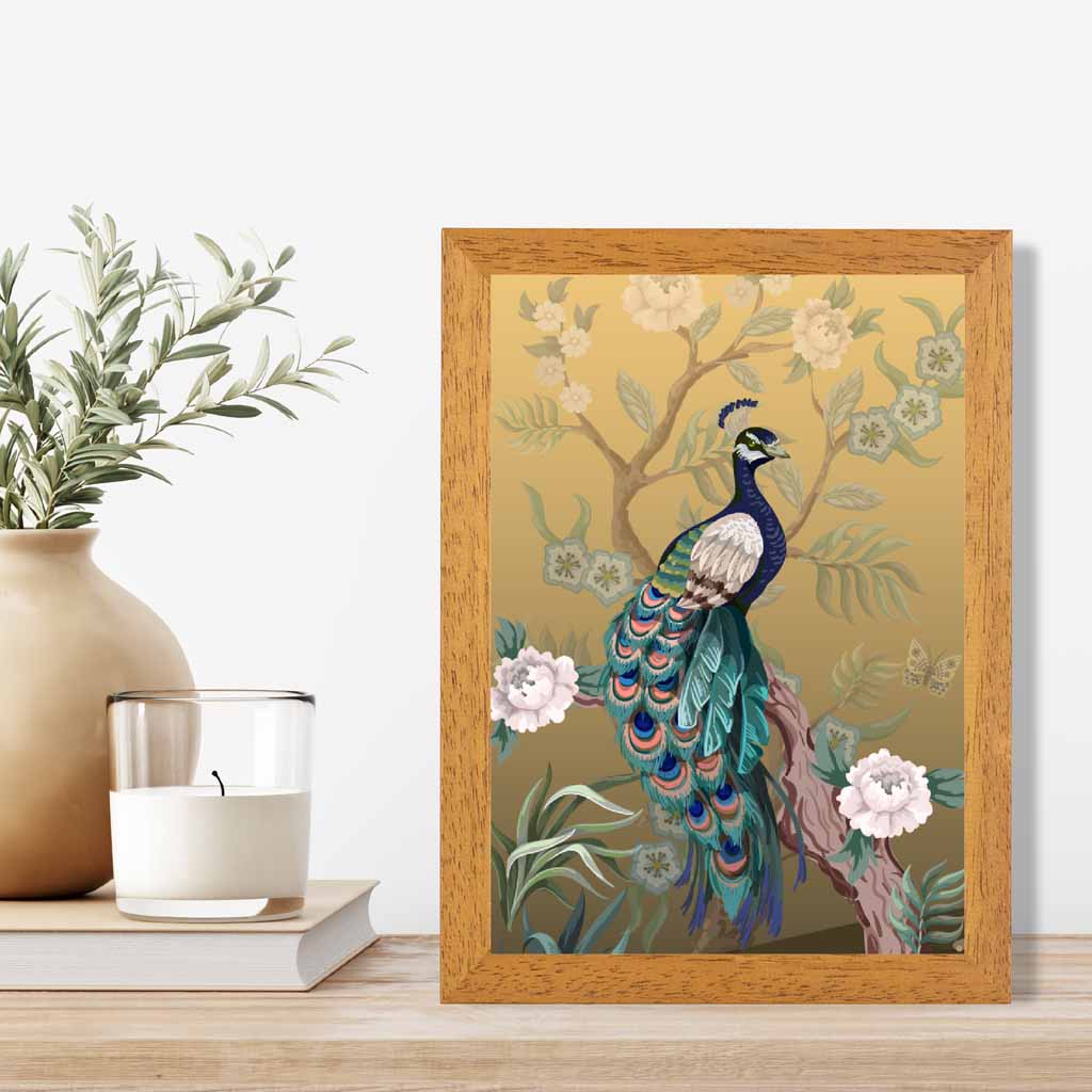 Modern Colourful Japanese Peacock Art Print | Wall Art Plaza