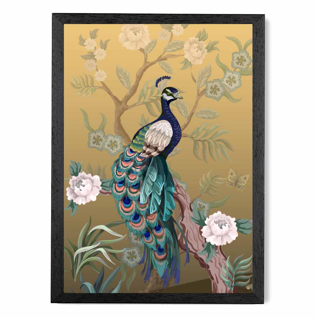 Modern Colourful Japanese Peacock Art Print | Wall Art Plaza