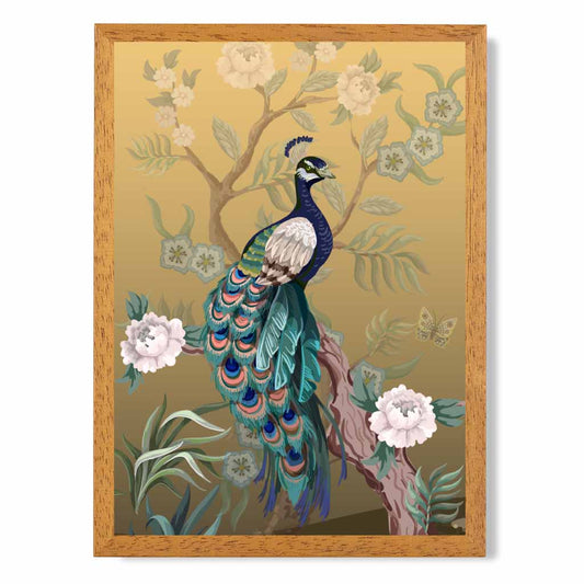 Modern Colourful Japanese Peacock Art Print | Wall Art Plaza