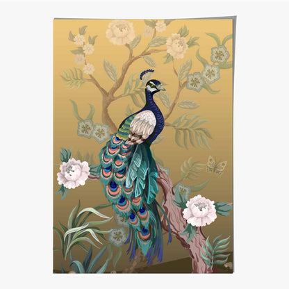 Modern Colourful Japanese Peacock Art Print | Wall Art Plaza