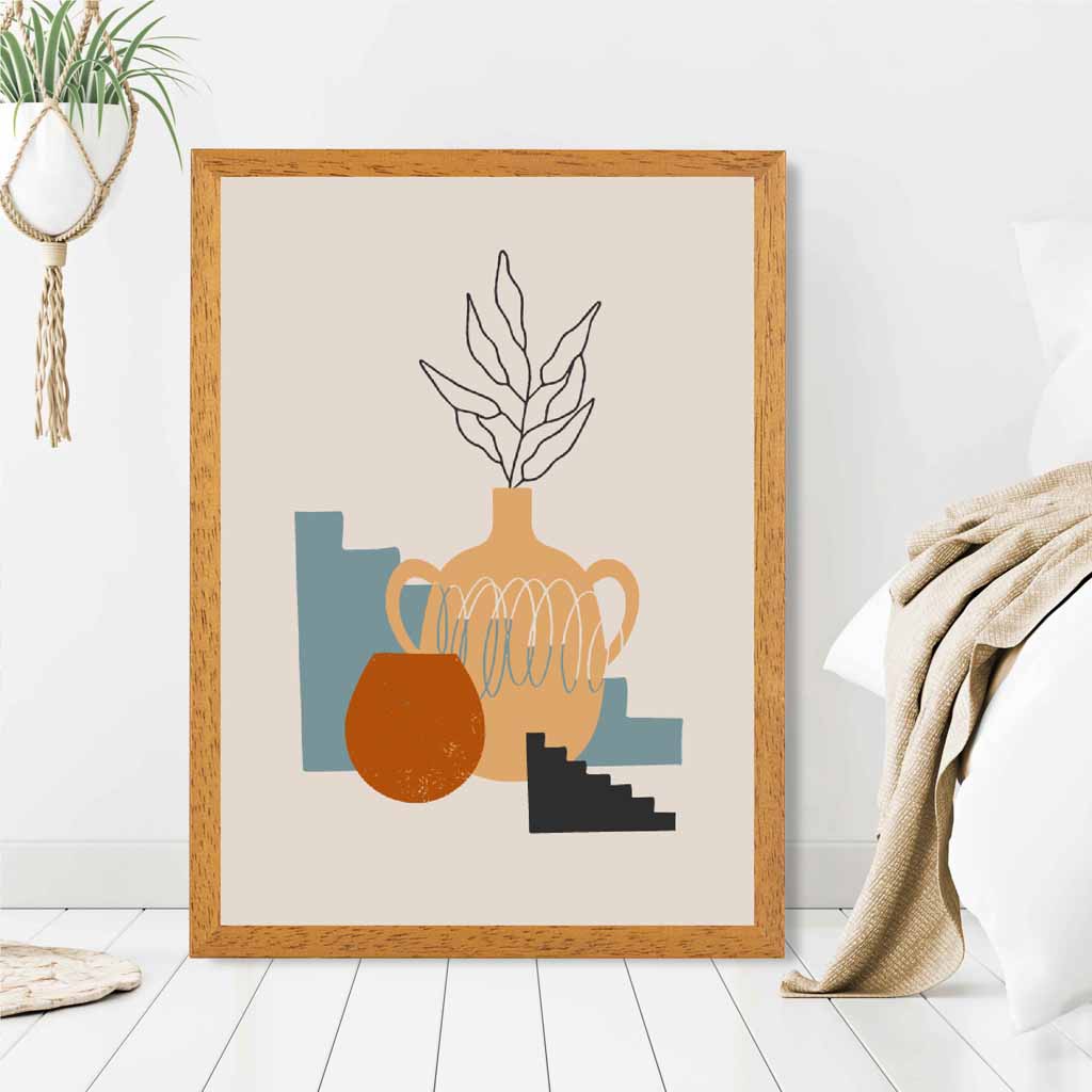 Boho Home Beige, Yellow Floral No 1 Art Print | Wall Art Plaza