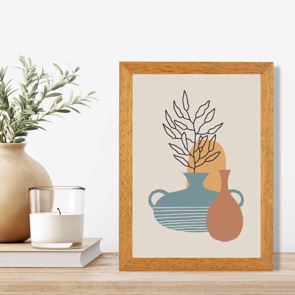 Boho Home Beige, Terracotta Floral No 6 Art Print | Wall Art Plaza