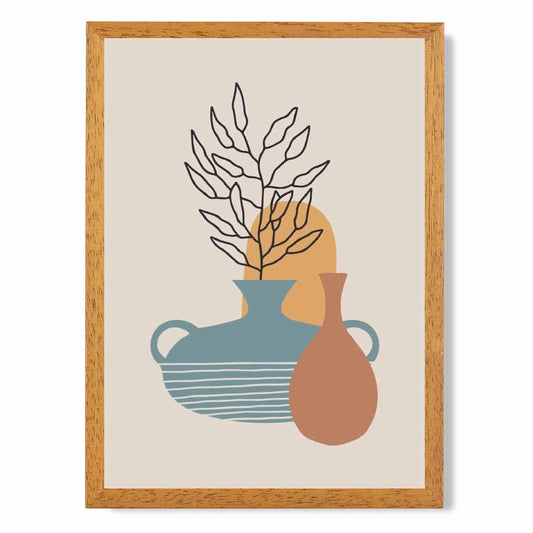 Boho Home Beige, Terracotta Floral No 6 Art Print | Wall Art Plaza