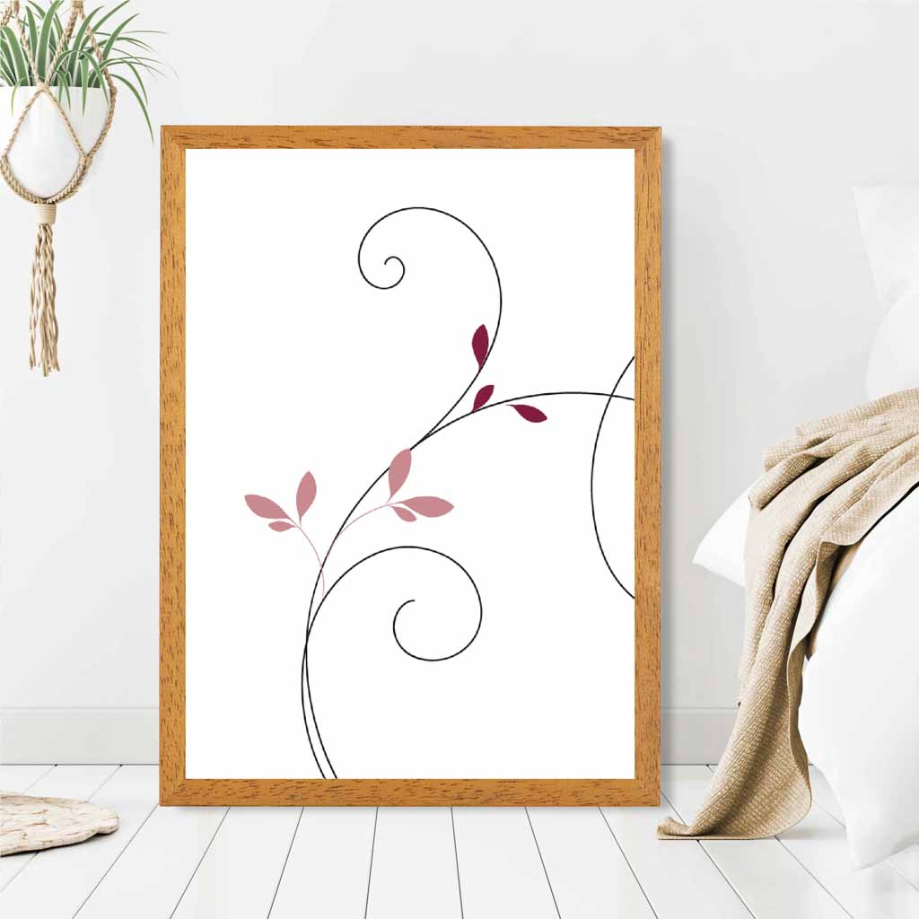 Simple Botanical Pink Floral No 1 Art Print | Wall Art Plaza