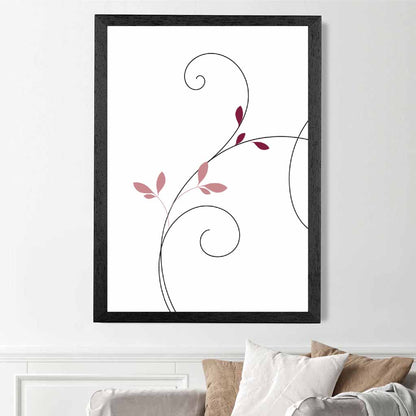 Simple Botanical Pink Floral No 1 Art Print | Wall Art Plaza