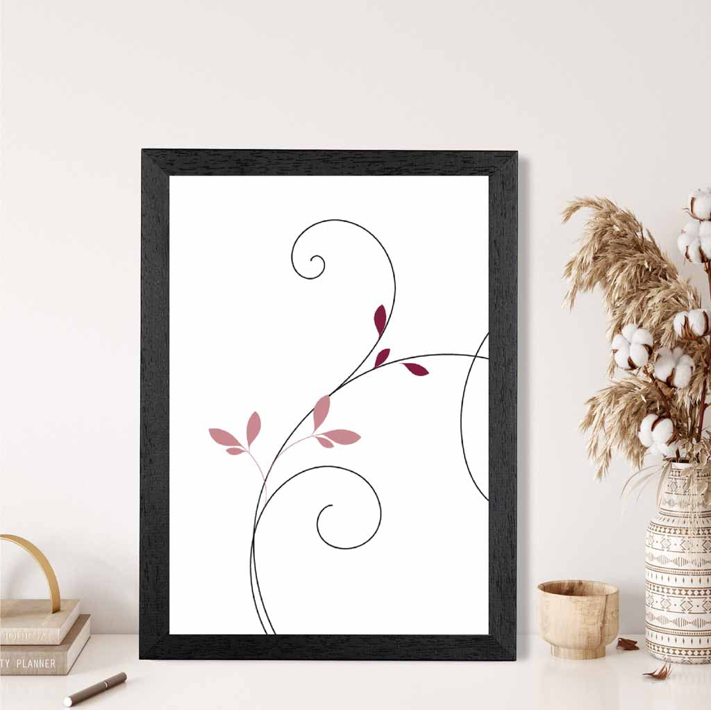 Simple Botanical Pink Floral No 1 Art Print | Wall Art Plaza