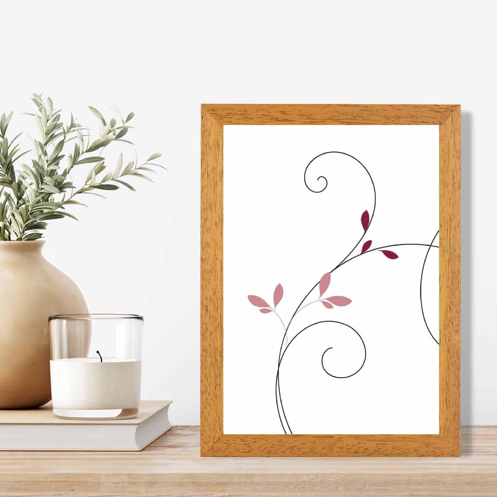 Simple Botanical Pink Floral No 1 Art Print | Wall Art Plaza