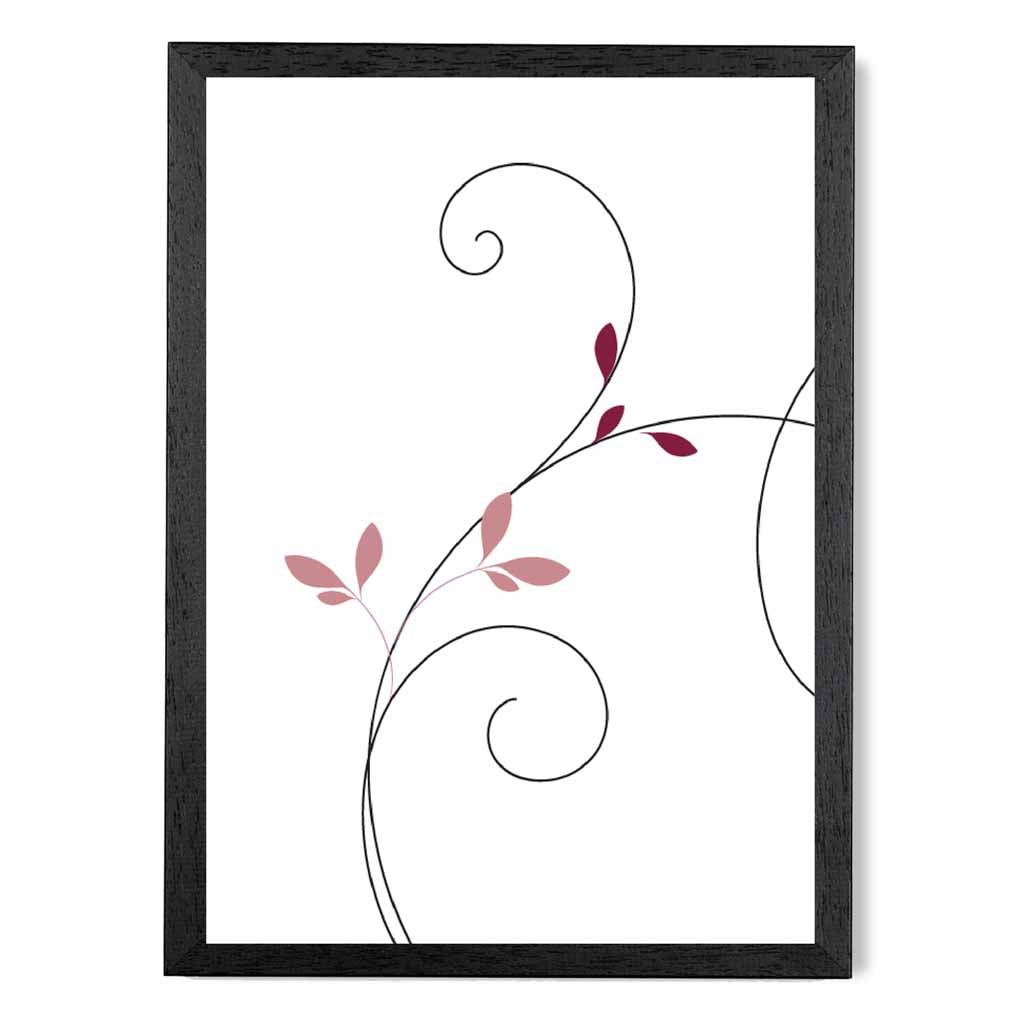 Simple Botanical Pink Floral No 1 Art Print | Wall Art Plaza