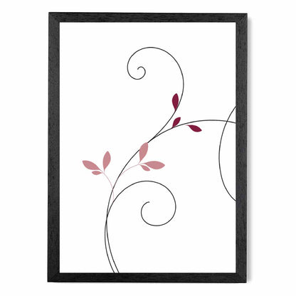 Simple Botanical Pink Floral No 1 Art Print | Wall Art Plaza