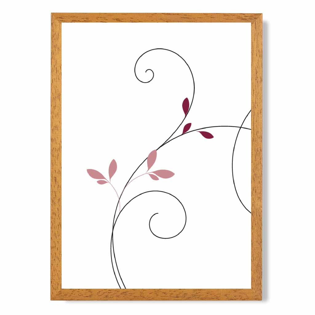 Simple Botanical Pink Floral No 1 Art Print | Wall Art Plaza