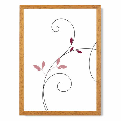 Simple Botanical Pink Floral No 1 Art Print | Wall Art Plaza