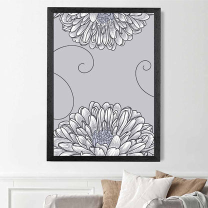 Simple Botanical Grey Floral No 2 Art Print | Wall Art Plaza