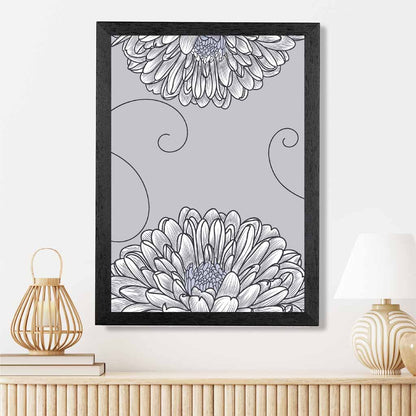 Simple Botanical Grey Floral No 2 Art Print | Wall Art Plaza