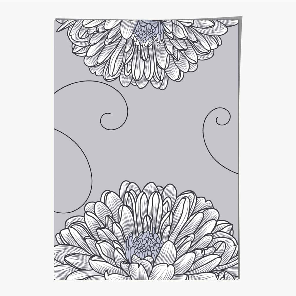 Simple Botanical Grey Floral No 2 Art Print | Wall Art Plaza