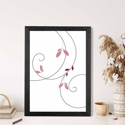 Simple Botanical Pink Floral No 3 Art Print | Wall Art Plaza