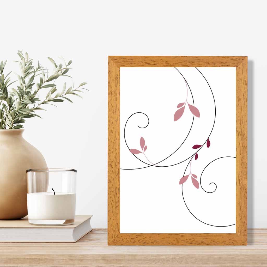 Simple Botanical Pink Floral No 3 Art Print | Wall Art Plaza