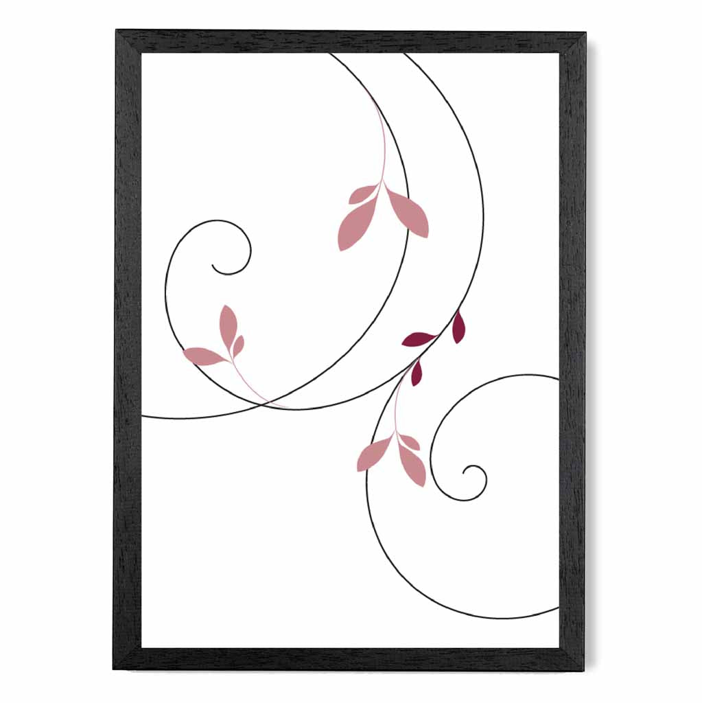 Simple Botanical Pink Floral No 3 Art Print | Wall Art Plaza