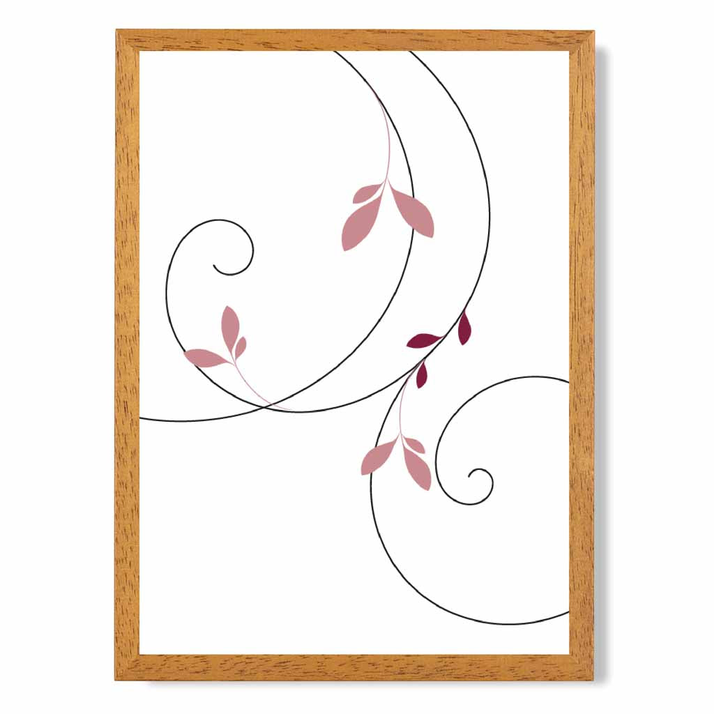 Simple Botanical Pink Floral No 3 Art Print | Wall Art Plaza