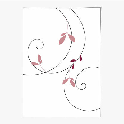 Simple Botanical Pink Floral No 3 Art Print | Wall Art Plaza