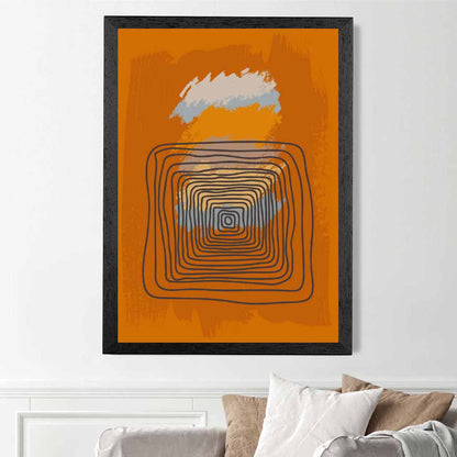 Modern Abstract Terracotta, Grey Line Art Art Print | Wall Art Plaza