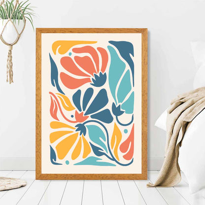 Boho Floral Bright, Colourful Flowers No 1 Art Print | Wall Art Plaza