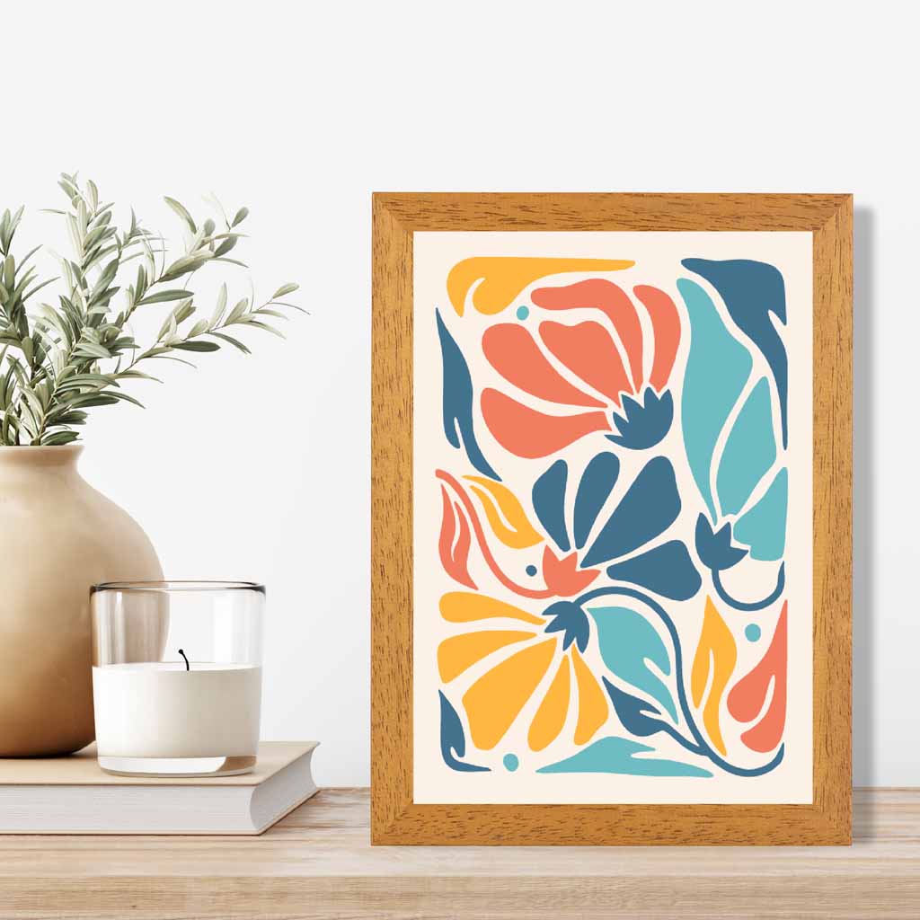 Boho Floral Bright, Colourful Flowers No 1 Art Print | Wall Art Plaza