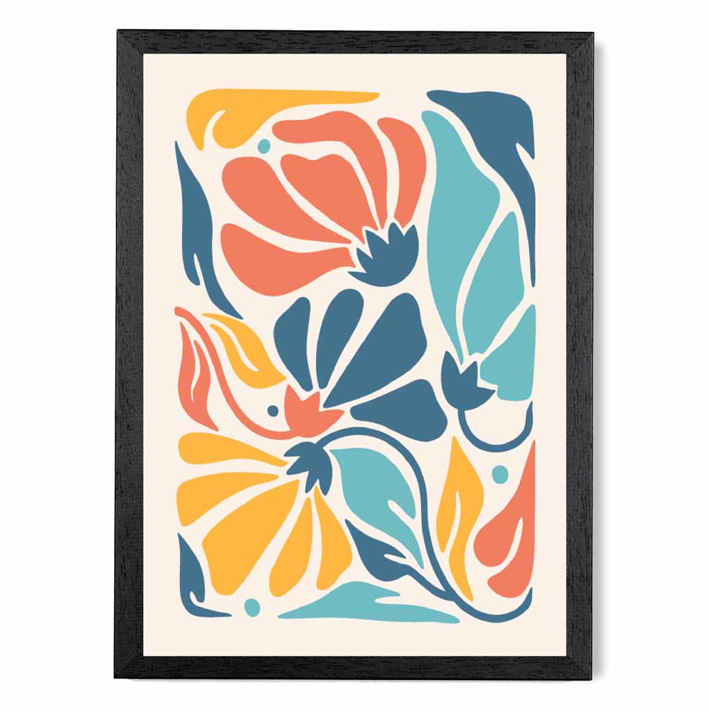 Boho Floral Bright, Colourful Flowers No 1 Art Print | Wall Art Plaza