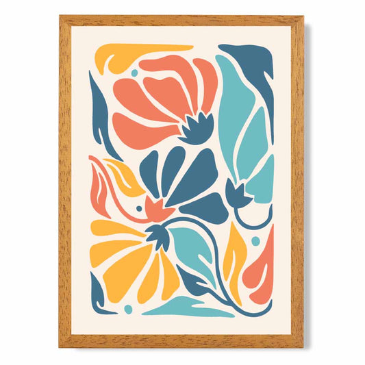 Boho Floral Bright, Colourful Flowers No 1 Art Print | Wall Art Plaza