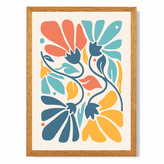 Boho Floral Bright, Colourful Flowers No 2 Art Print | Wall Art Plaza