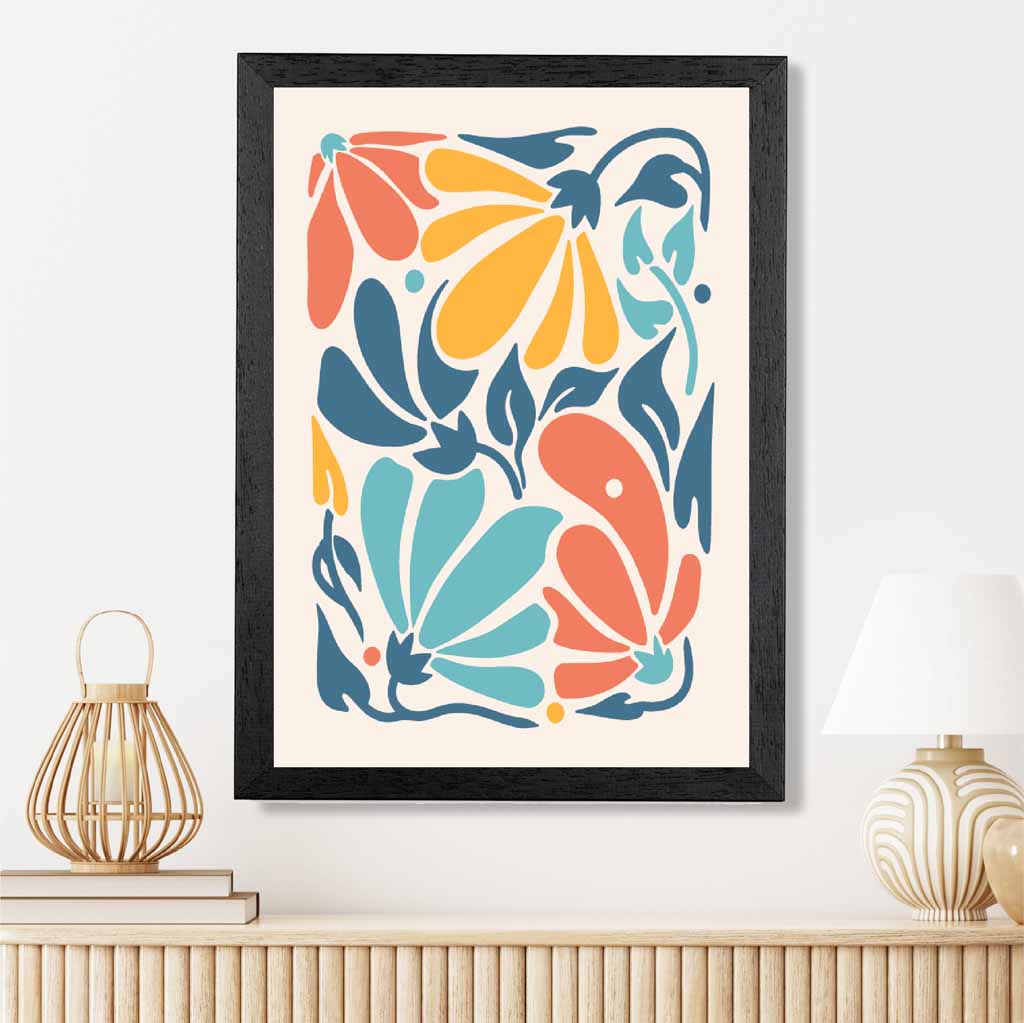 Boho Floral Bright, Colourful Flowers No 3 Art Print | Wall Art Plaza