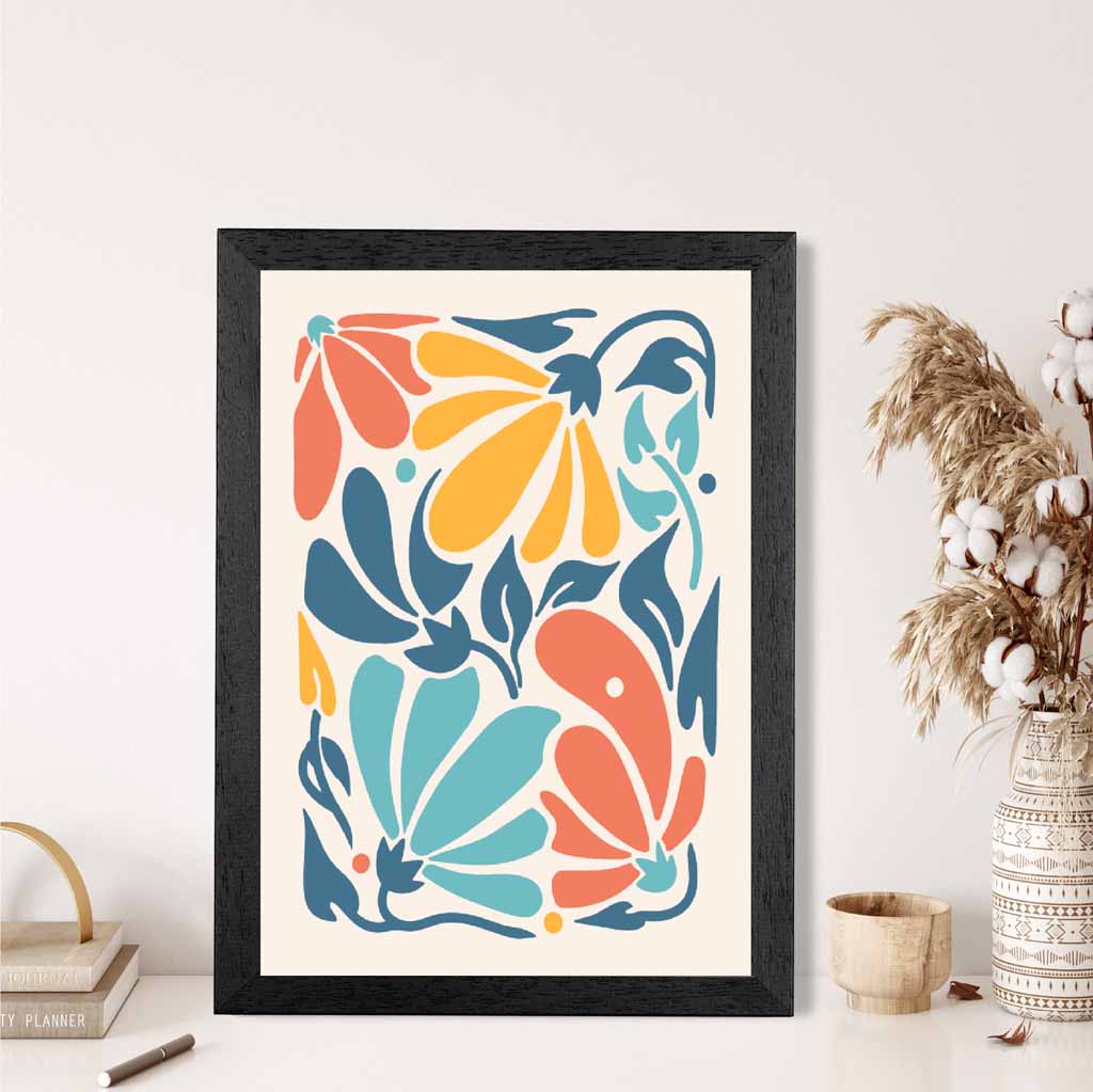 Boho Floral Bright, Colourful Flowers No 3 Art Print | Wall Art Plaza