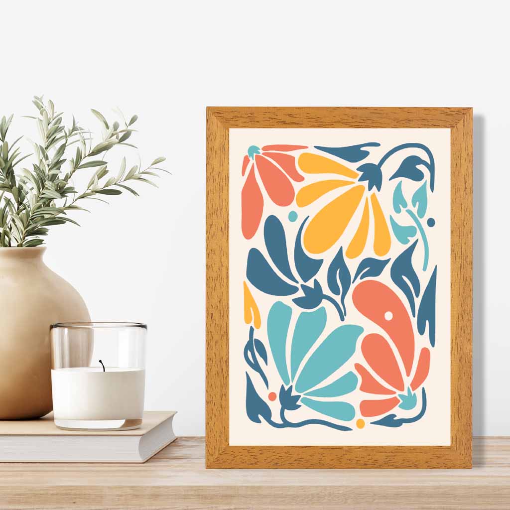 Boho Floral Bright, Colourful Flowers No 3 Art Print | Wall Art Plaza