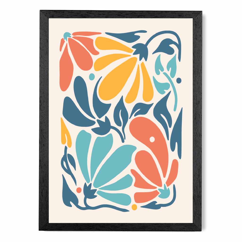 Boho Floral Bright, Colourful Flowers No 3 Art Print | Wall Art Plaza