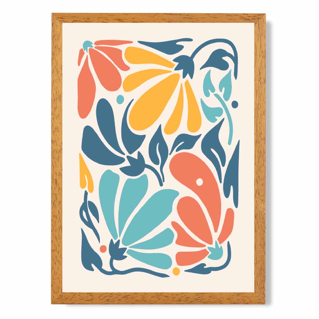 Boho Floral Bright, Colourful Flowers No 3 Art Print | Wall Art Plaza