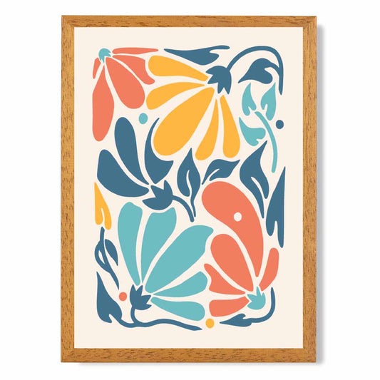 Boho Floral Bright, Colourful Flowers No 3 Art Print | Wall Art Plaza