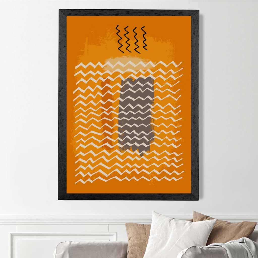 Modern Abstract Terracotta, Beige Line Art Art Print | Wall Art Plaza