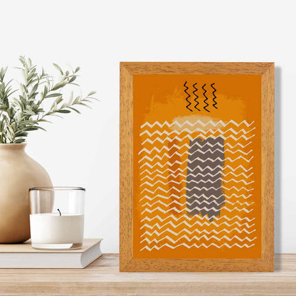 Modern Abstract Terracotta, Beige Line Art Art Print | Wall Art Plaza