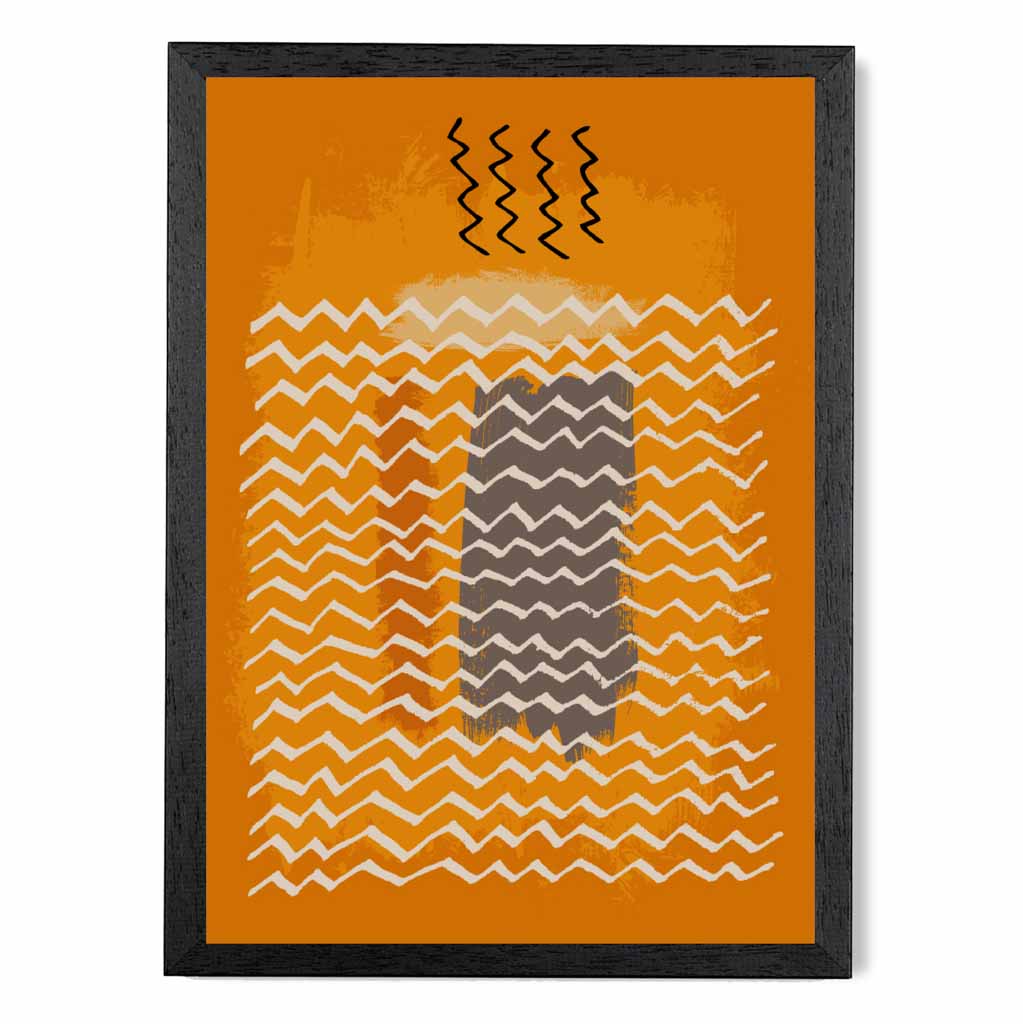 Modern Abstract Terracotta, Beige Line Art Art Print | Wall Art Plaza