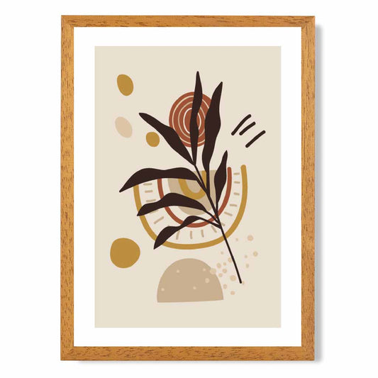 Boho Modern Beige, Yellow Floral No 1 Art Print | Wall Art Plaza