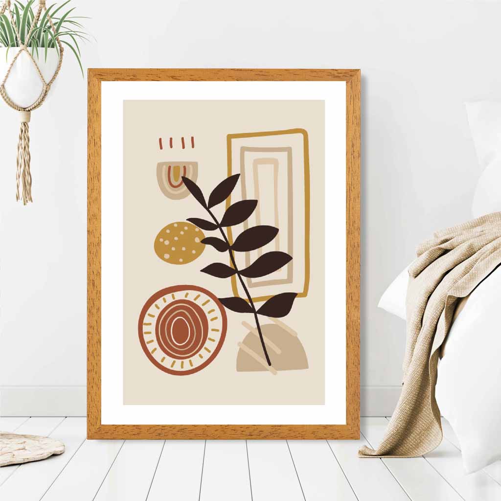 Boho Modern Beige, Terracotta Floral No 2 Art Print | Wall Art Plaza