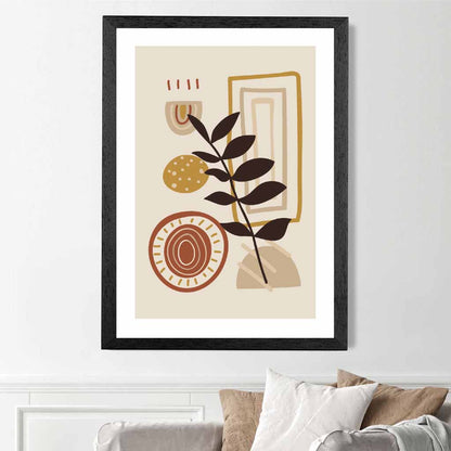 Boho Modern Beige, Terracotta Floral No 2 Art Print | Wall Art Plaza