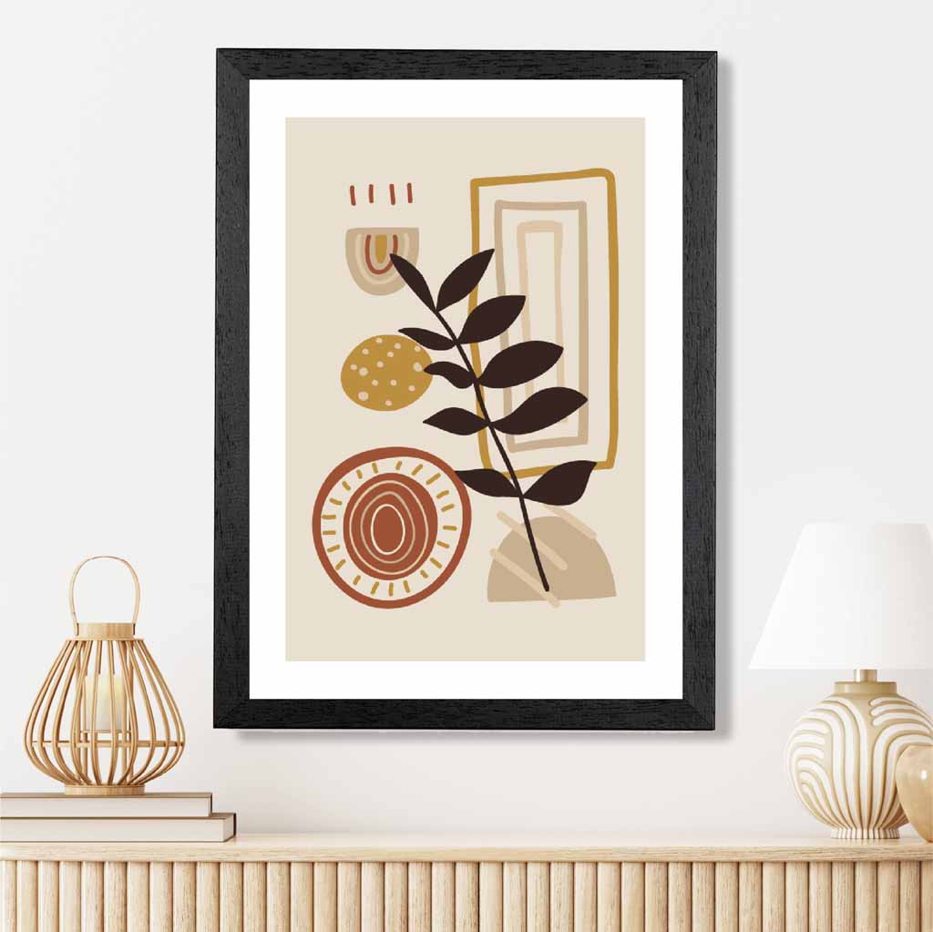 Boho Modern Beige, Terracotta Floral No 2 Art Print | Wall Art Plaza