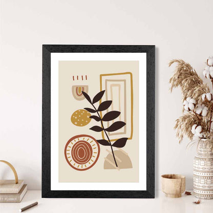 Boho Modern Beige, Terracotta Floral No 2 Art Print | Wall Art Plaza