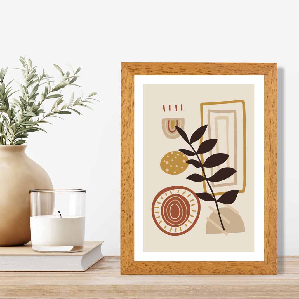 Boho Modern Beige, Terracotta Floral No 2 Art Print | Wall Art Plaza