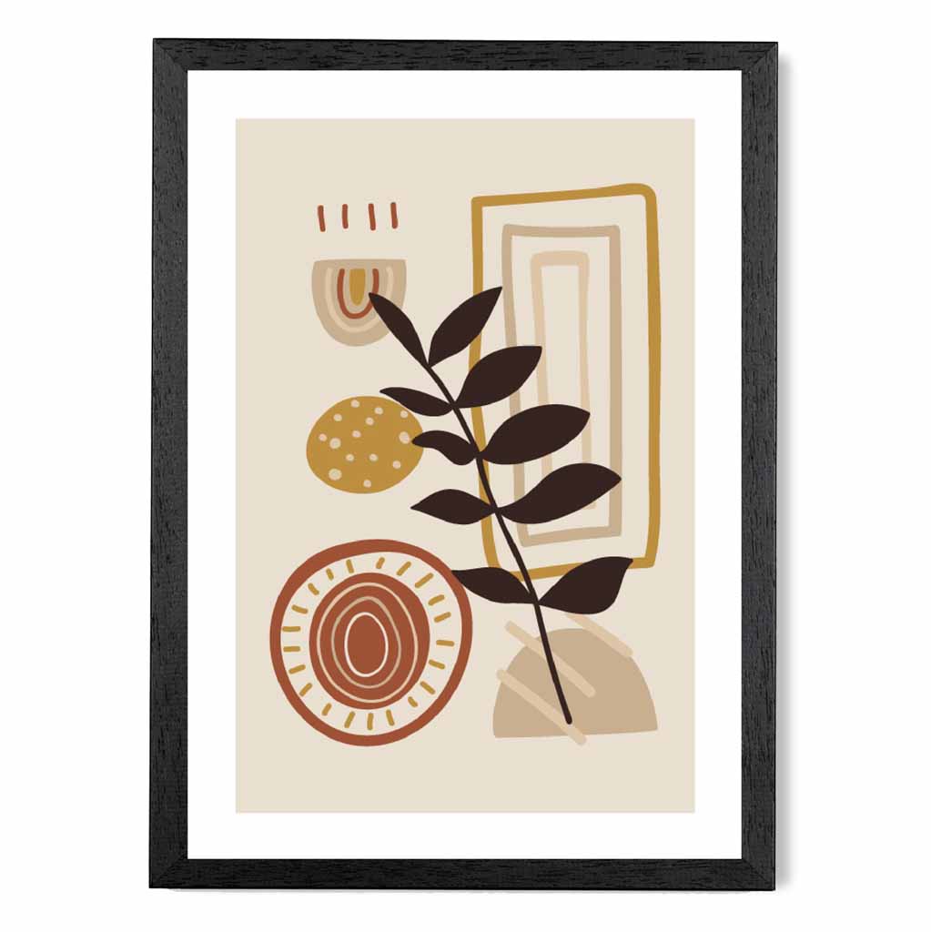 Boho Modern Beige, Terracotta Floral No 2 Art Print | Wall Art Plaza